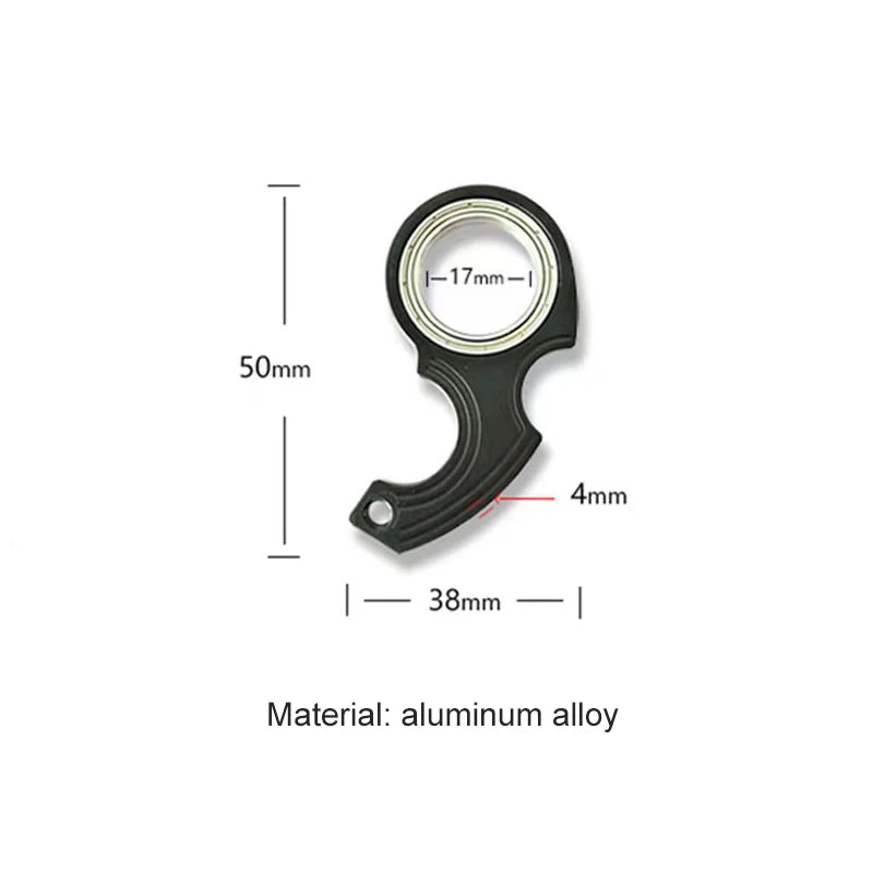 Keychain Fidget Spinner Adult Stress Relief Fidget Toys Fingertip Rotation Keyring Finger Fidget Ring Relieve Boredom Party Gift