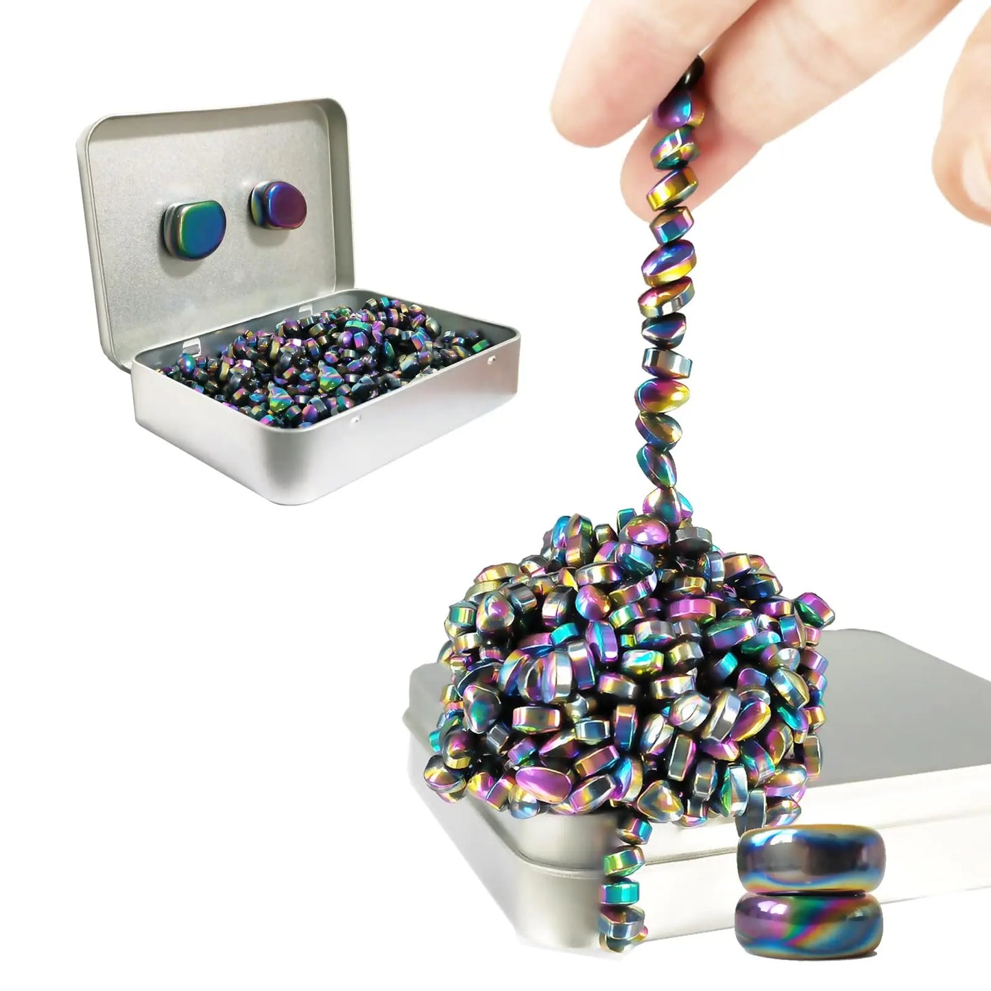 Magnetic Ferrite Putty,Multicolor More than 600 Pcs Weak Magnetic Ferrite Pebbles, Magnet Rock Desk Toys Time-Killer for Adults