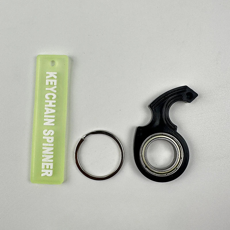 Keychain Fidget Spinner Adult Stress Relief Fidget Toys Fingertip Rotation Keyring Finger Fidget Ring Relieve Boredom Party Gift