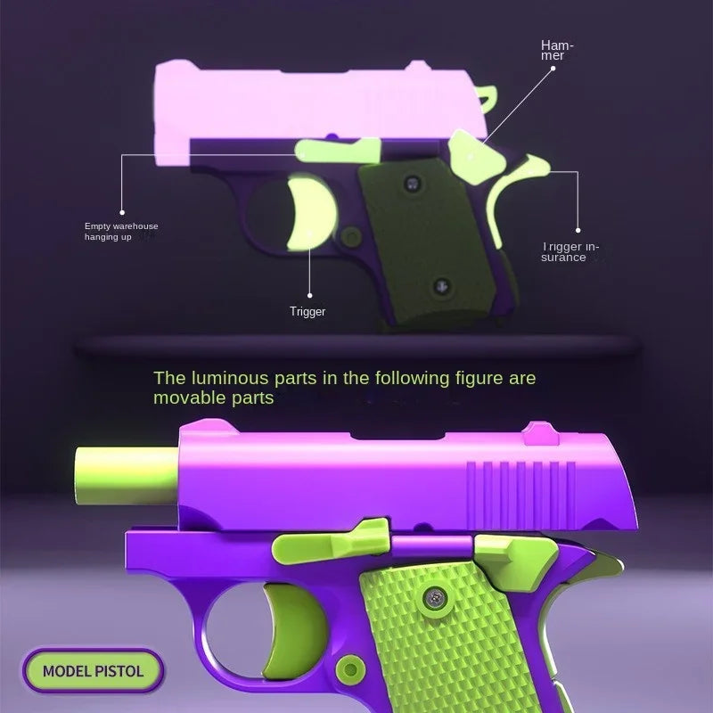 Mini Children's Toy Guns Model 3D Printing Fidget Toy for Kids Adults Stress Relief Toy