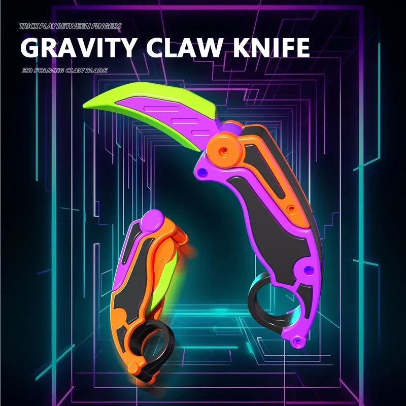 3D Toy Gravity Knife Decompression Toy Push Card Small Plastic Toy Butterfly Claw Knife