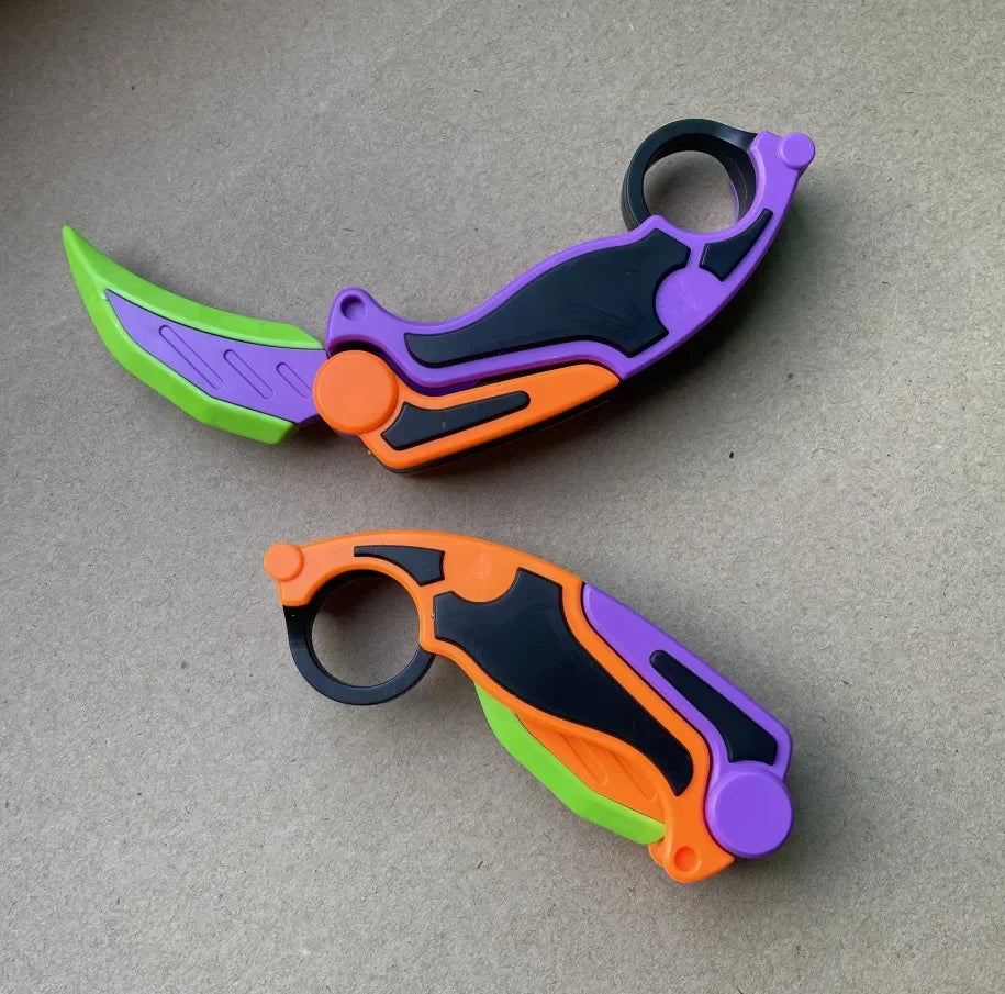 3D Toy Gravity Knife Decompression Toy Push Card Small Plastic Toy Butterfly Claw Knife