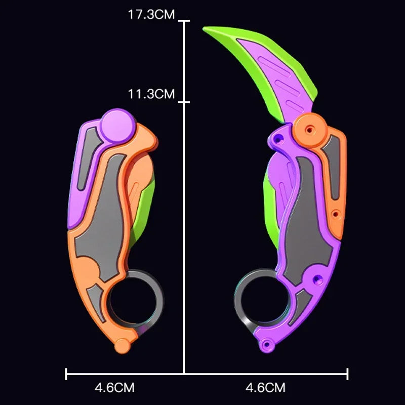 3D Toy Gravity Knife Decompression Toy Push Card Small Plastic Toy Butterfly Claw Knife