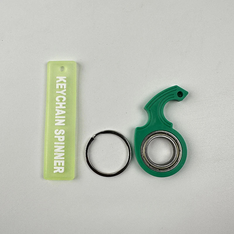 Keychain Fidget Spinner Adult Stress Relief Fidget Toys Fingertip Rotation Keyring Finger Fidget Ring Relieve Boredom Party Gift