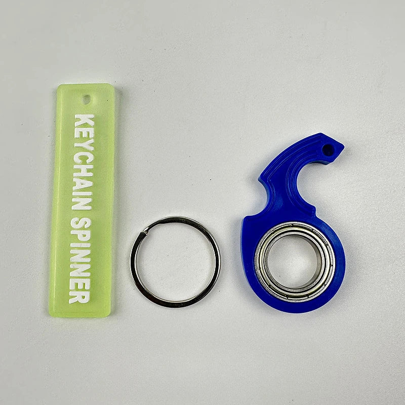 Keychain Fidget Spinner Adult Stress Relief Fidget Toys Fingertip Rotation Keyring Finger Fidget Ring Relieve Boredom Party Gift